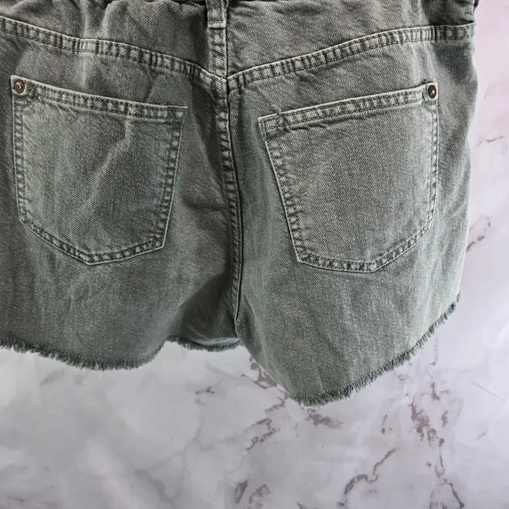 Anthropologie Shorts Womens Small Green High Rise Denim Jeans Pilcro